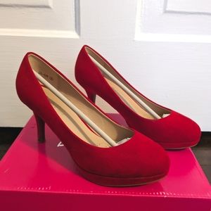 Dream Pairs Red Suede Heels